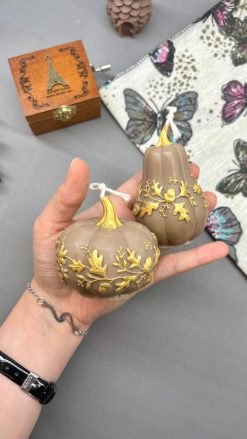 شمع کدو تنبل و کدو حلوایی طرح دار 8 شمع کدو تنبل و کدو حلوایی طرح دار
